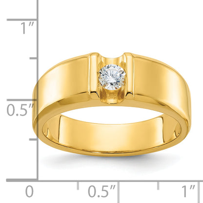 14k Yellow Gold Men's 1/4 carat Diamond Complete Ring
