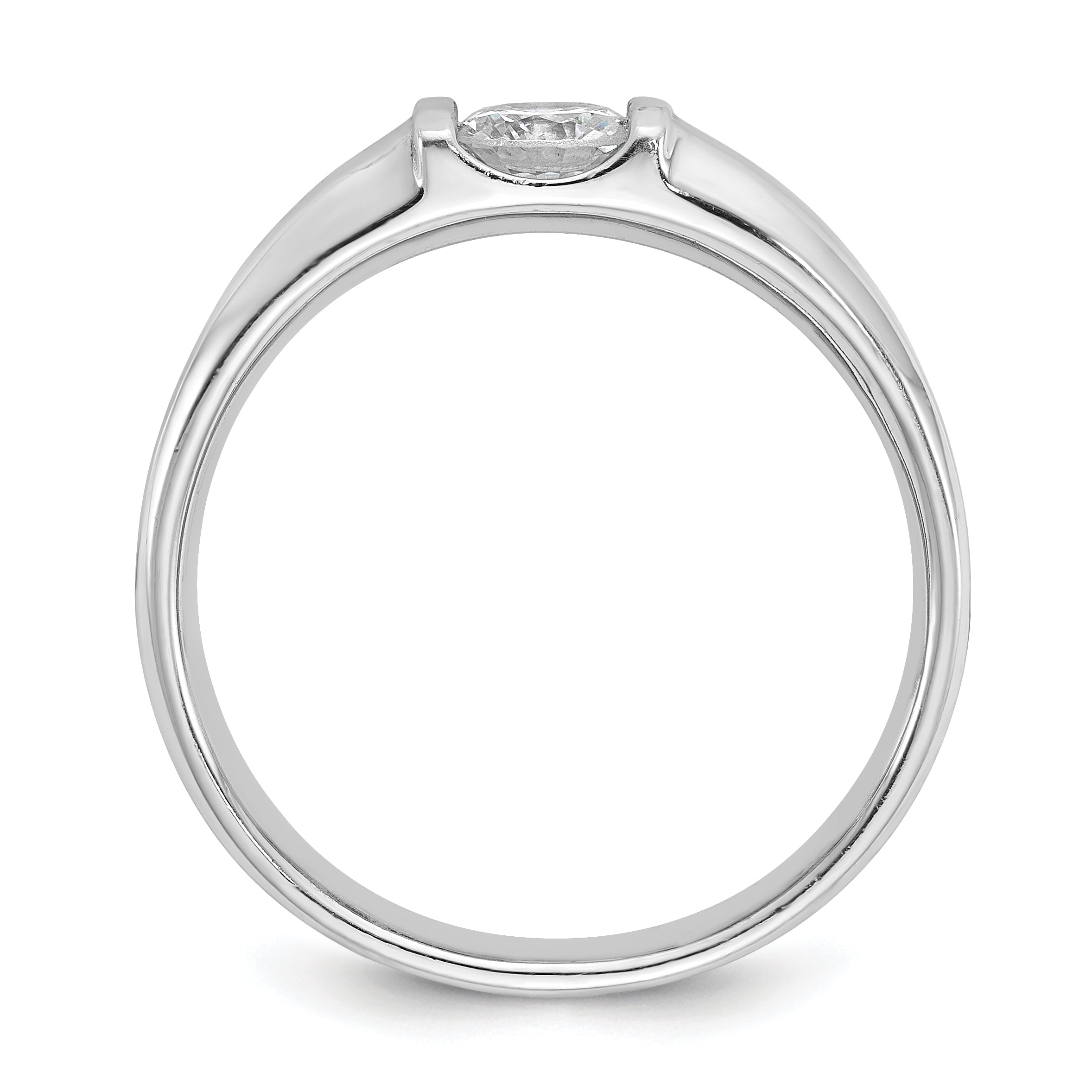 14K White Gold Ibgoodman 1/2 Carat Lab Grown Diamond Vs/Si+ G+ Complete Men'S Ring