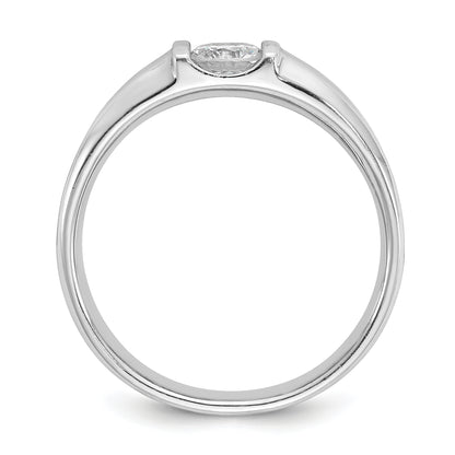 14K White Gold Ibgoodman 1/2 Carat Lab Grown Diamond Vs/Si+ G+ Complete Men'S Ring