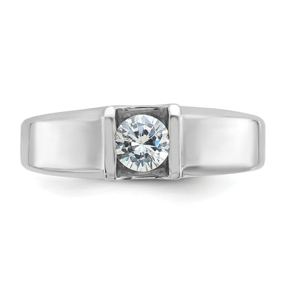 14K White Gold Ibgoodman 1/2 Carat Lab Grown Diamond Vs/Si+ G+ Complete Men'S Ring
