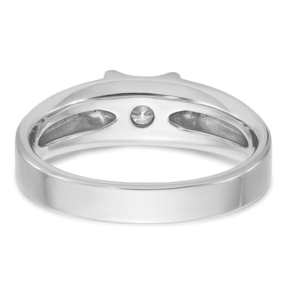 14K White Gold Ibgoodman 1/2 Carat Lab Grown Diamond Vs/Si+ G+ Complete Men'S Ring