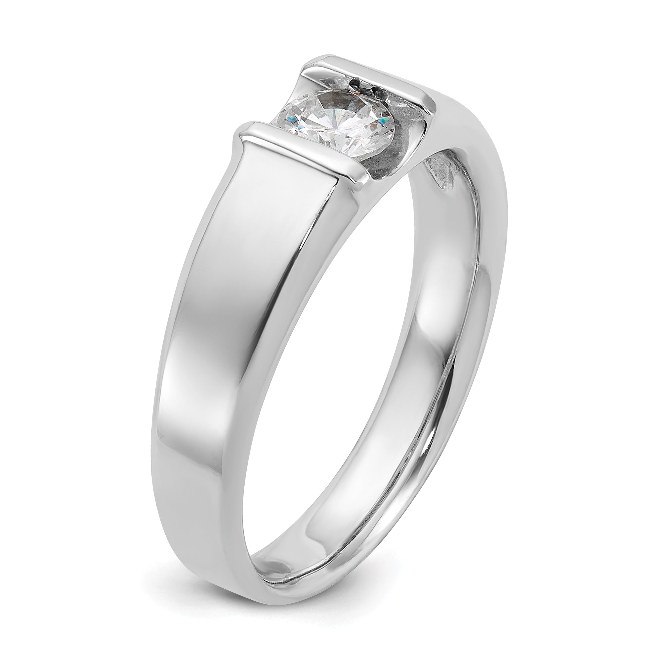14K White Gold Ibgoodman 1/2 Carat Lab Grown Diamond Vs/Si+ G+ Complete Men'S Ring
