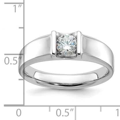 14k White Gold Men's 1/2 carat Diamond Complete Ring