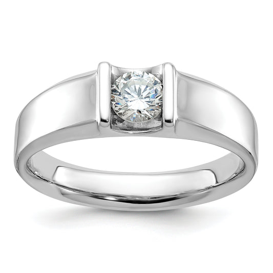 14K White Gold Ibgoodman 1/2 Carat Lab Grown Diamond Vs/Si+ G+ Complete Men'S Ring