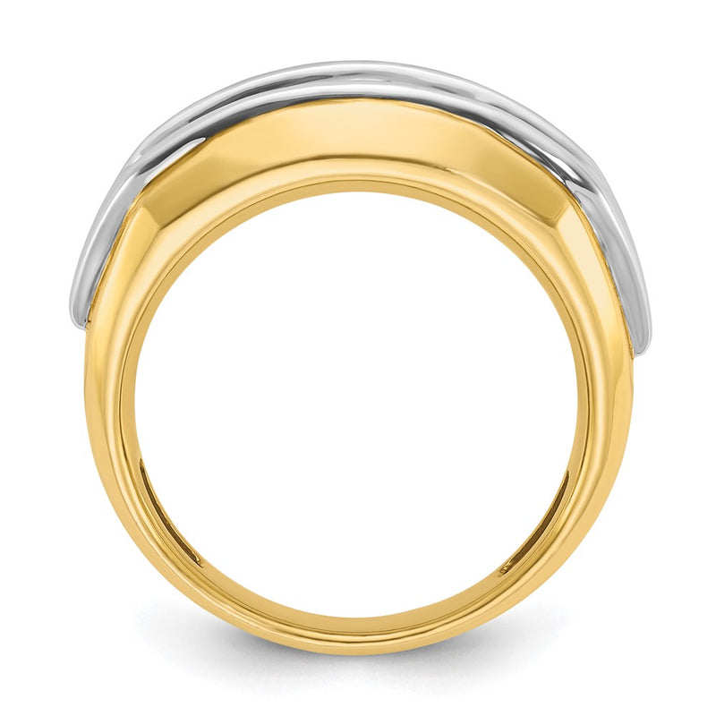 14k Two-tone Gold Men's 1 carat Diamond Complete Ring