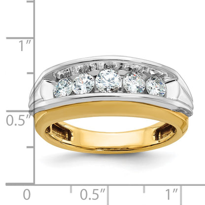 14k Two-tone Gold Men's 1 carat Diamond Complete Ring