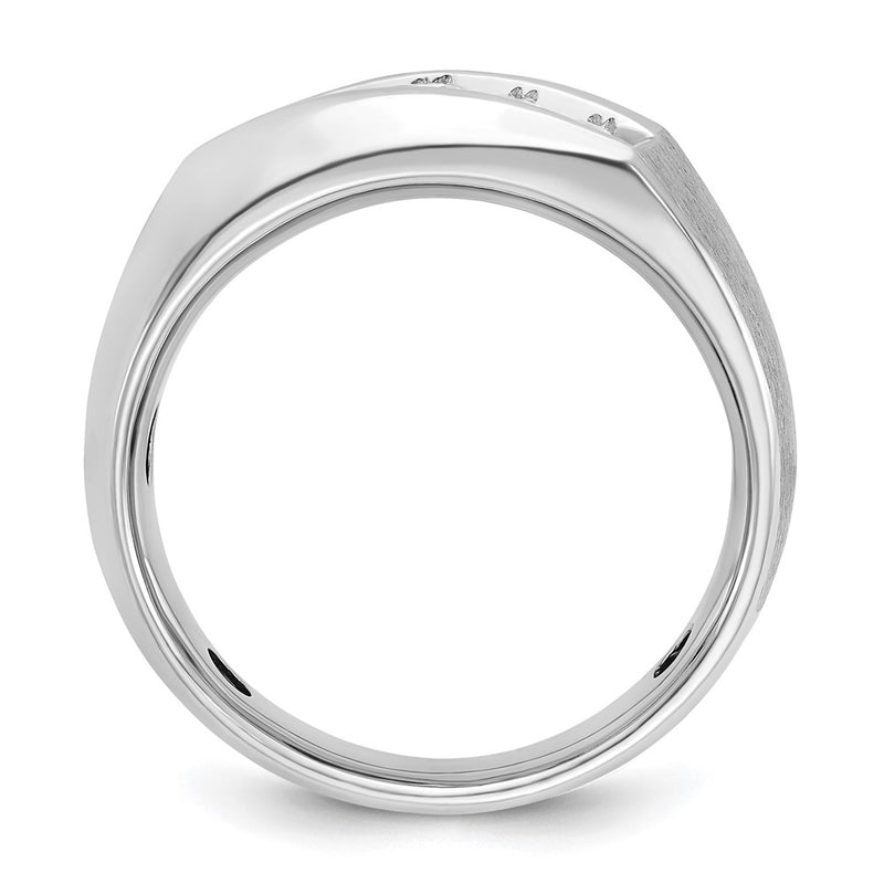 14k White Gold Men's Polished and Satin 1/2 carat Diamond Complete Ring