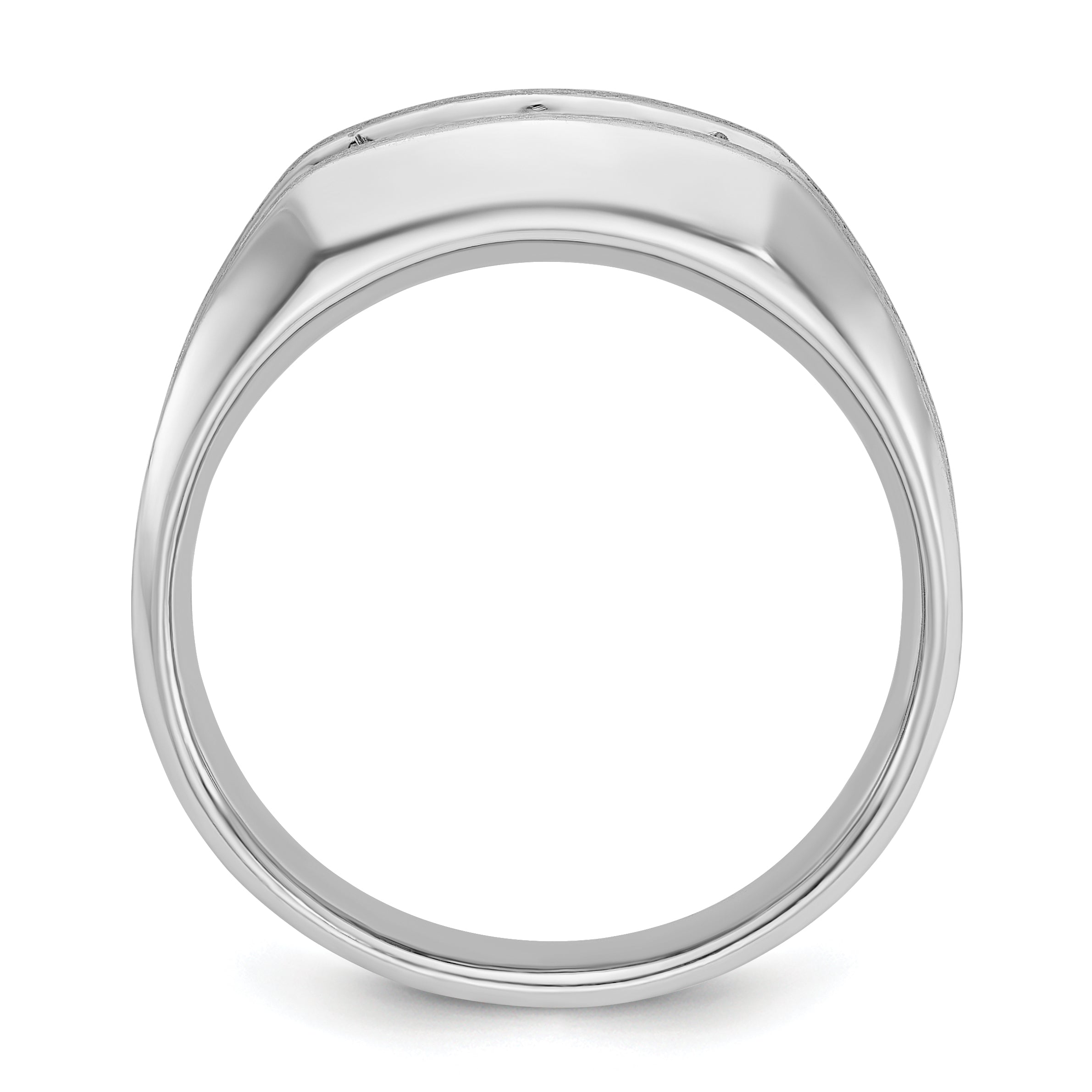 14k White Gold Men's 1/2 carat Diamond Complete Ring