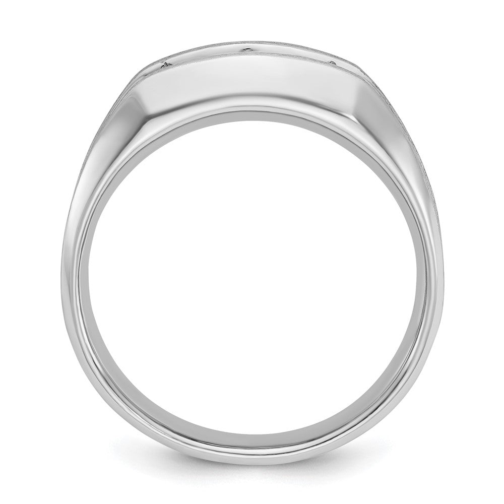 14k White Gold Men's 1/2 carat Diamond Complete Ring
