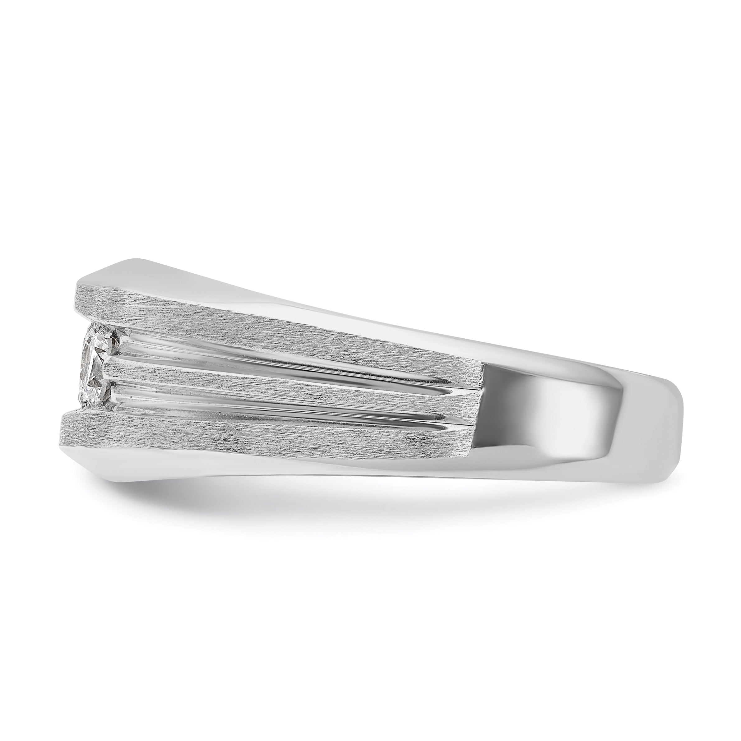 14k White Gold Men's 1/2 carat Diamond Complete Ring