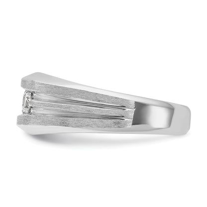 14k White Gold Men's 1/2 carat Diamond Complete Ring