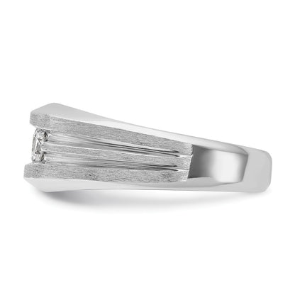 14k White Gold Men's 1/2 carat Diamond Complete Ring