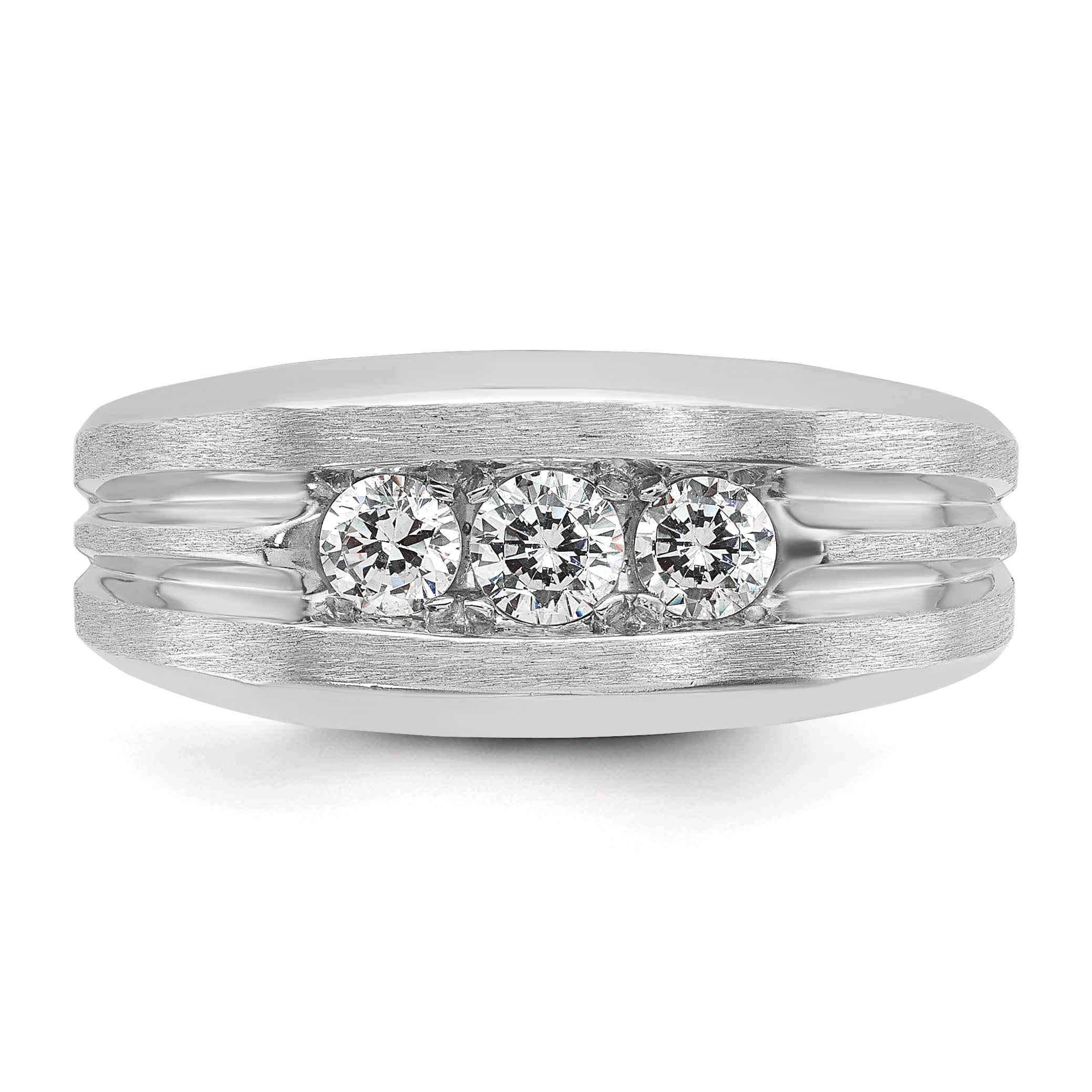 14k White Gold Men's 1/2 carat Diamond Complete Ring