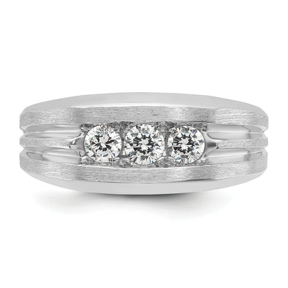 14k White Gold Men's 1/2 carat Diamond Complete Ring