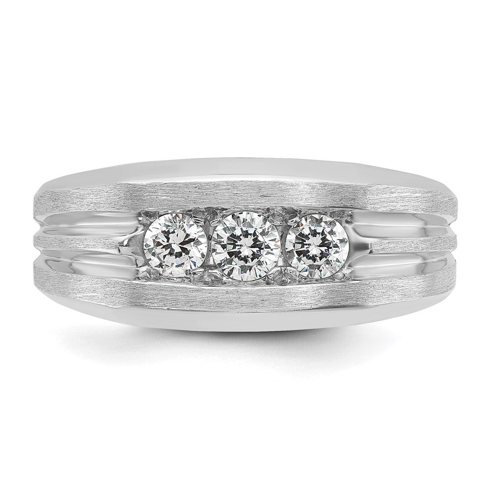 14k White Gold Men's 1/2 carat Diamond Complete Ring
