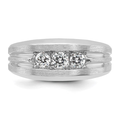 14k White Gold Men's 1/2 carat Diamond Complete Ring