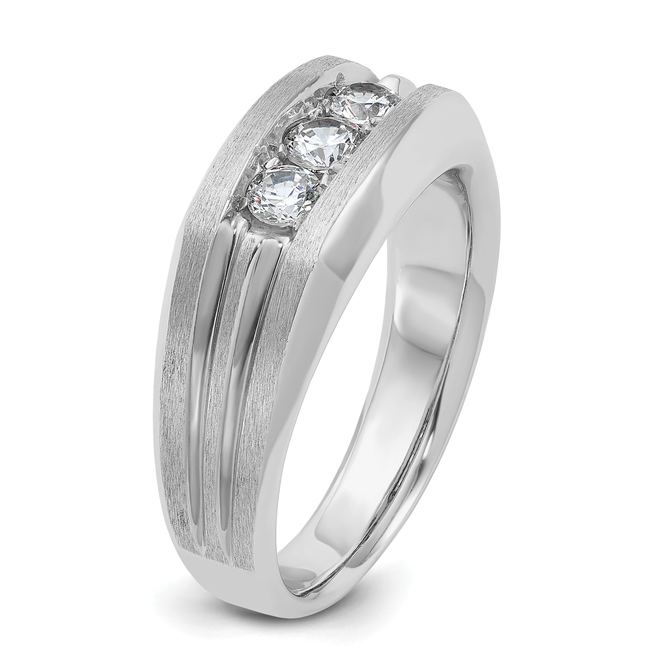 14k White Gold Men's 1/2 carat Diamond Complete Ring