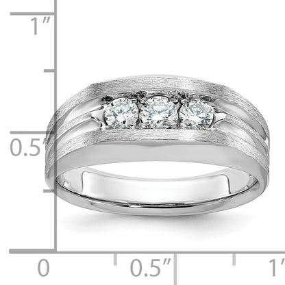 14k White Gold Men's 1/2 carat Diamond Complete Ring