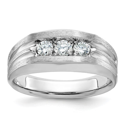 14k White Gold Men's 1/2 carat Diamond Complete Ring