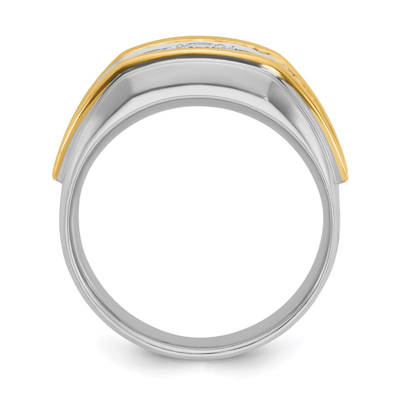 14k Two-tone Gold Men's 1/2 carat Diamond Complete Ring