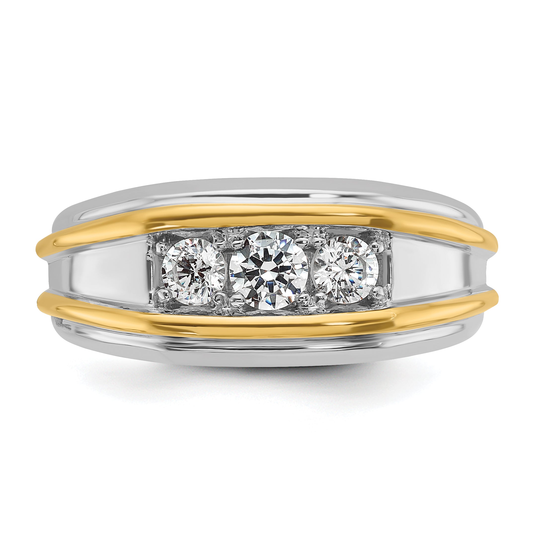 14k Two-tone Gold Men's 1/2 carat Diamond Complete Ring