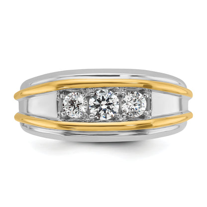 14k Two-tone Gold Men's 1/2 carat Diamond Complete Ring