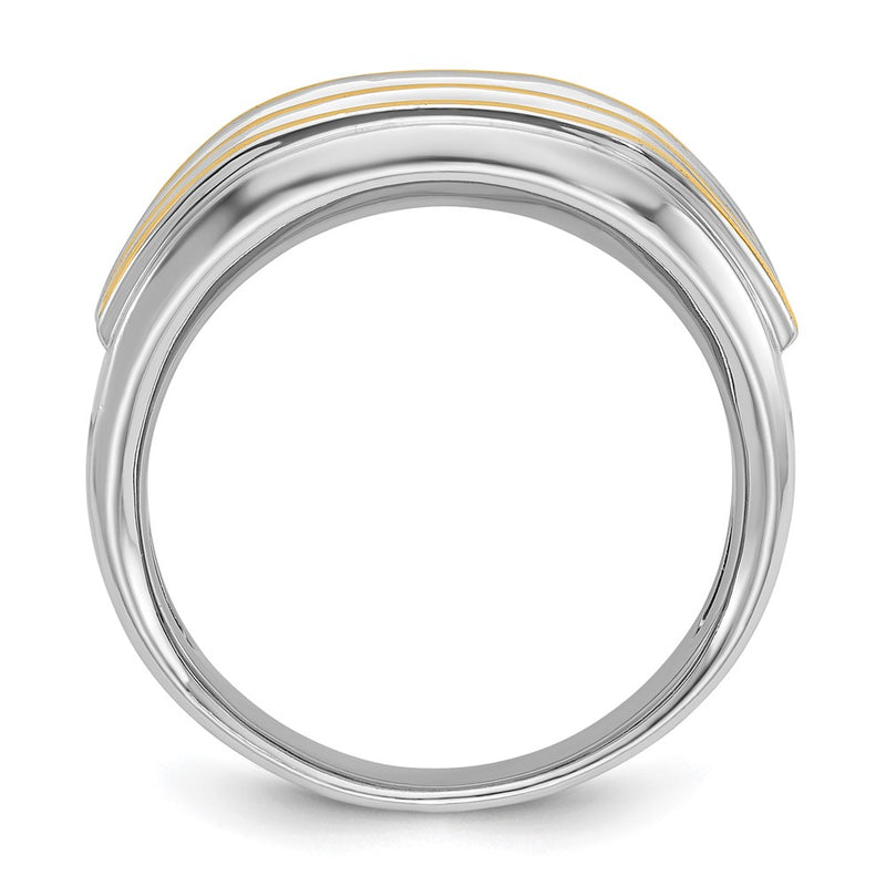 14k Two-tone Gold Men's 1/2 carat Diamond Complete Ring