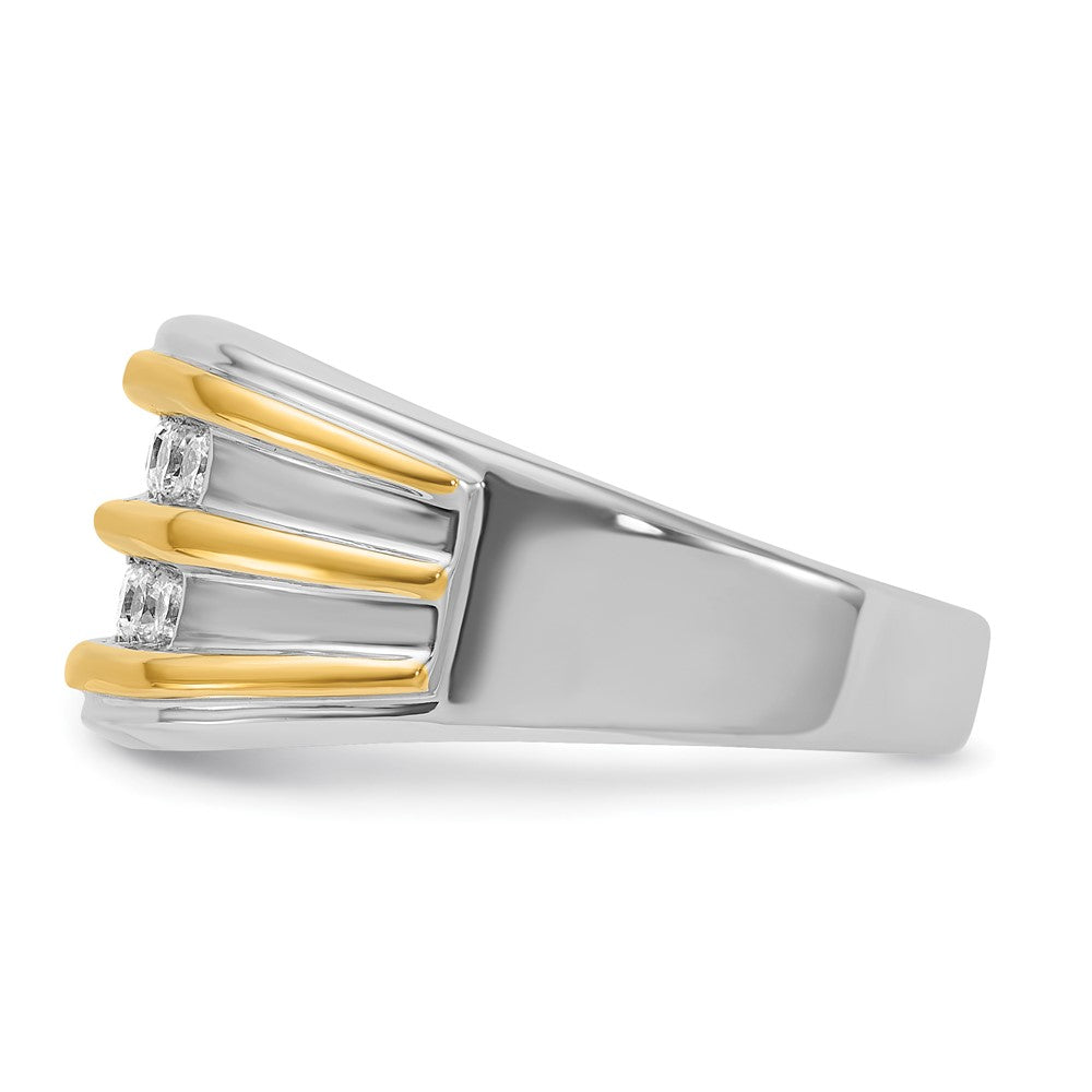 14k Two-tone Gold Men's 1/2 carat Diamond Complete Ring