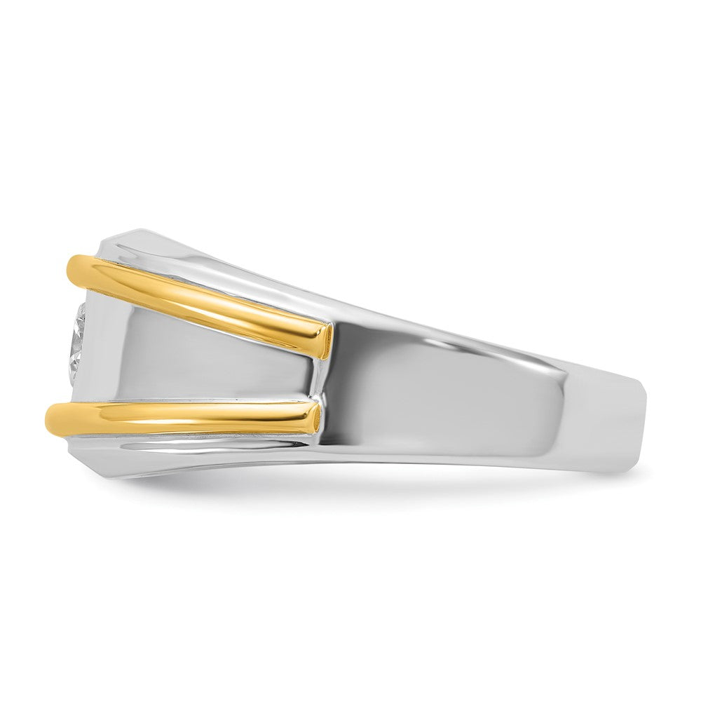 14k Two-tone  Two Tone 1/2 Ct. Lab Grown Diamond VS/SI+ G+ Complete Polished Men's Ring