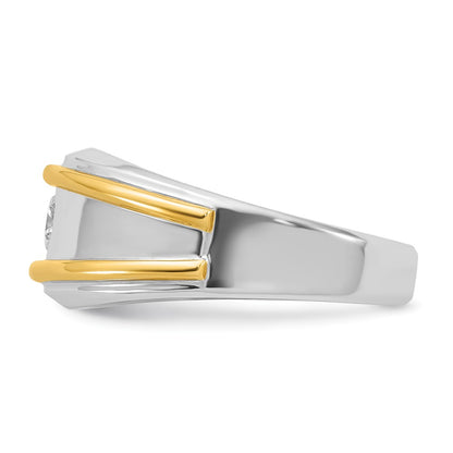 14k Two-tone  Two Tone 1/2 Ct. Lab Grown Diamond VS/SI+ G+ Complete Polished Men's Ring