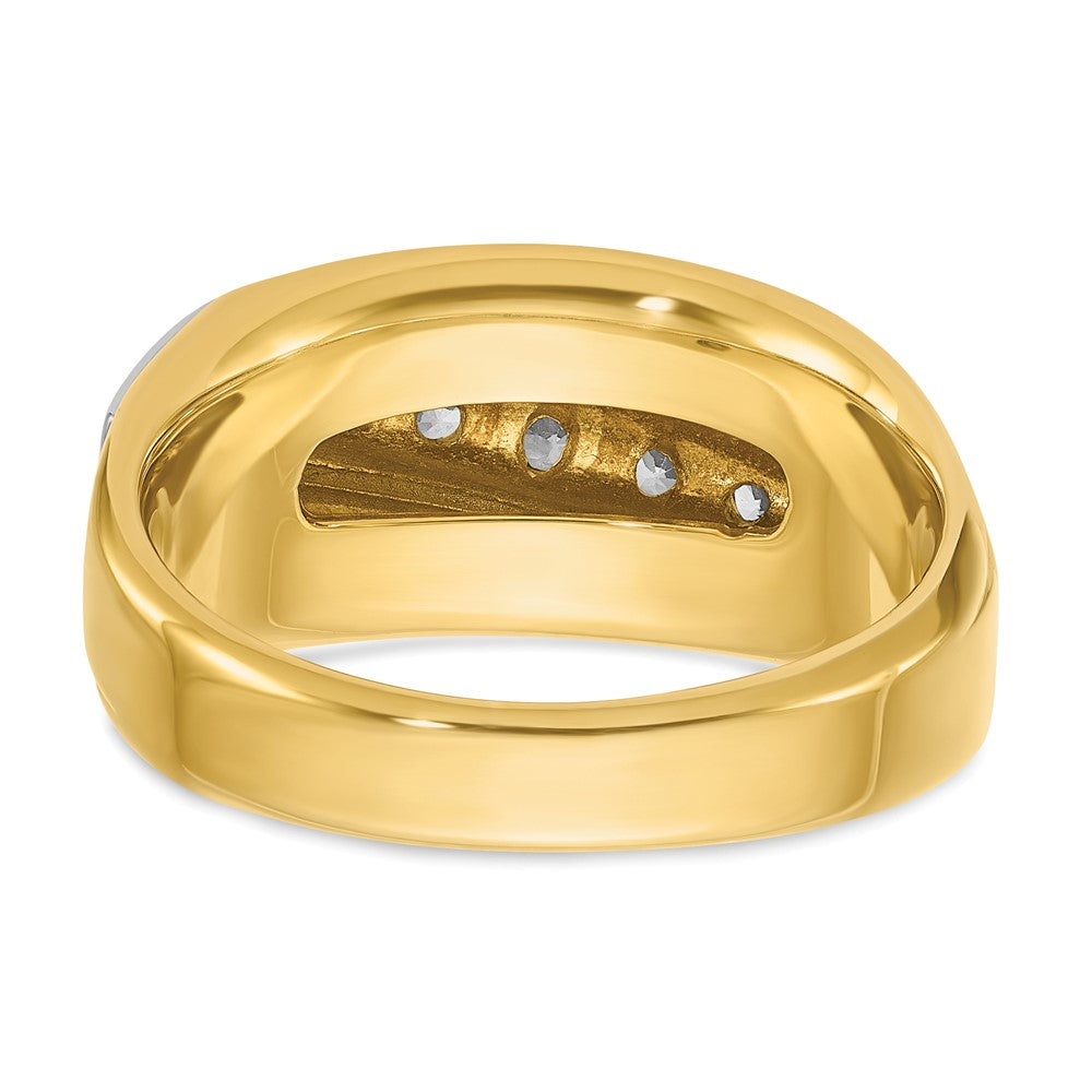 14k Two-tone Gold Men's 1/2 carat Diamond Complete Ring