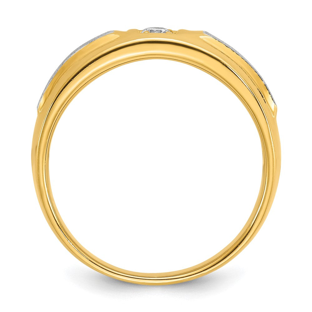 10K Two-Tone Ibgoodman Men'S Polished And Satin Diamond Ring Mounting