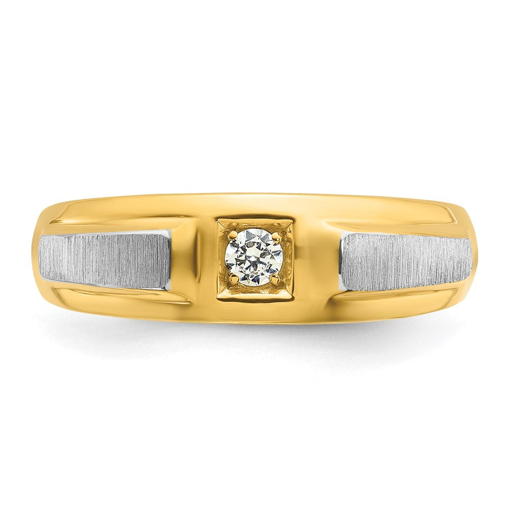 10K Two-Tone Ibgoodman Men'S Polished And Satin Diamond Ring Mounting