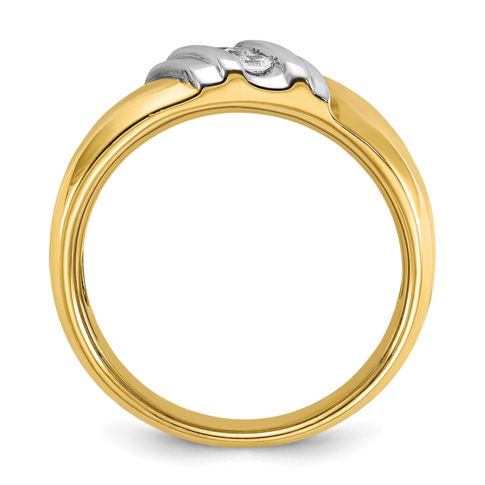 14k Two-tone Gold Men's 1/6 carat Diamond Complete Ring