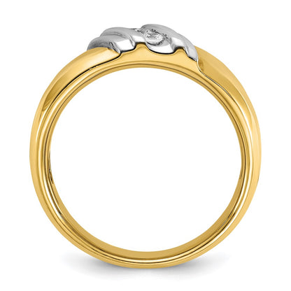 14k Two-tone Gold Men's 1/6 carat Diamond Complete Ring