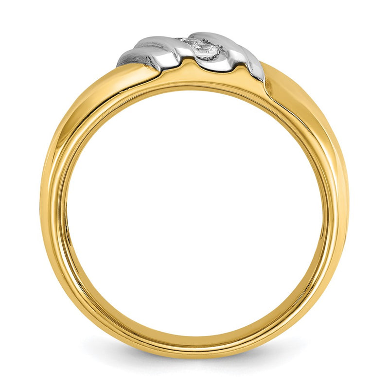 14k Two-tone Gold Men's 1/6 carat Diamond Complete Ring