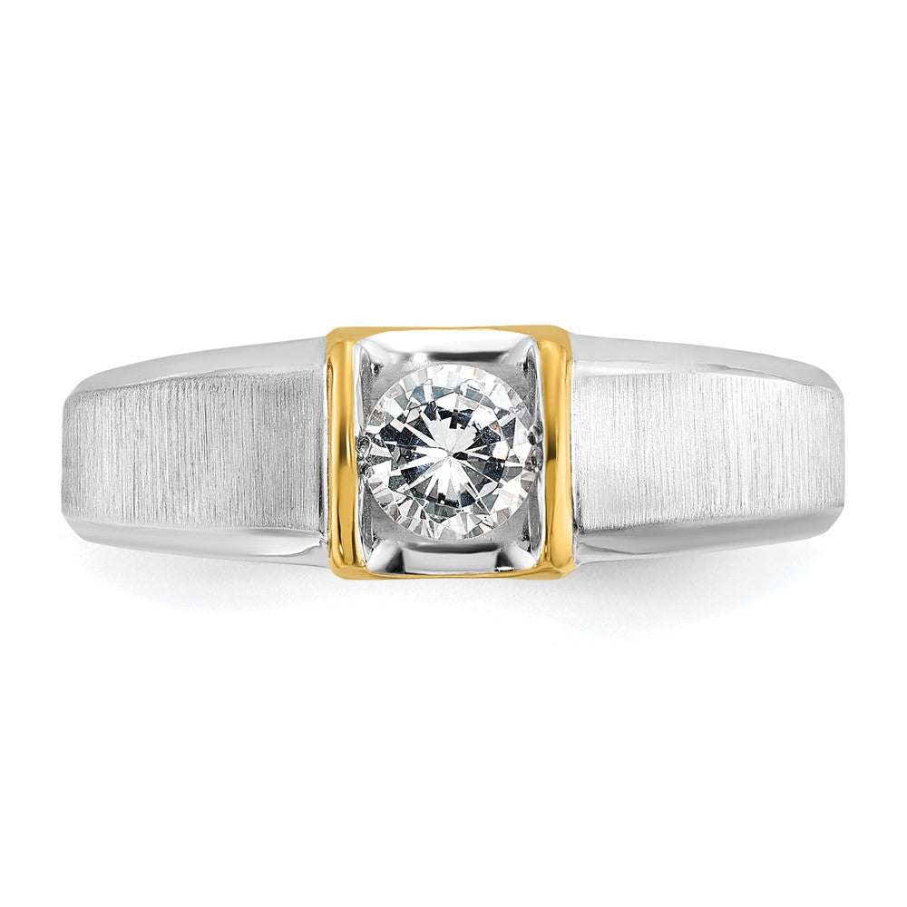 14k Two-tone Gold Men's 1/2 carat Diamond Complete Ring