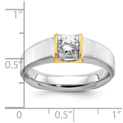 14k Two-tone Gold Men's 1/2 carat Diamond Complete Ring