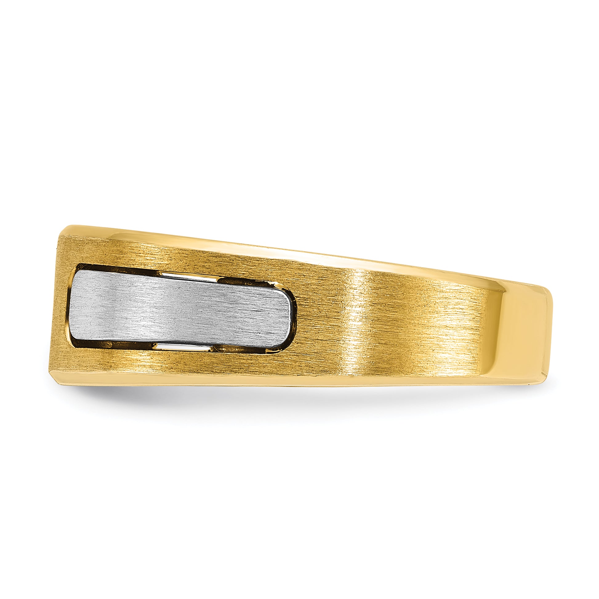 10K Two-Tone Ibgoodman Men'S Polished And Satin Diamond Complete Ring