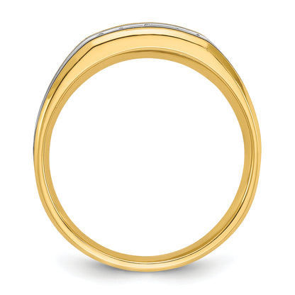 14k Two-tone Gold w/Black Rhodium Men's 1/4 carat Diamond Complete Ring