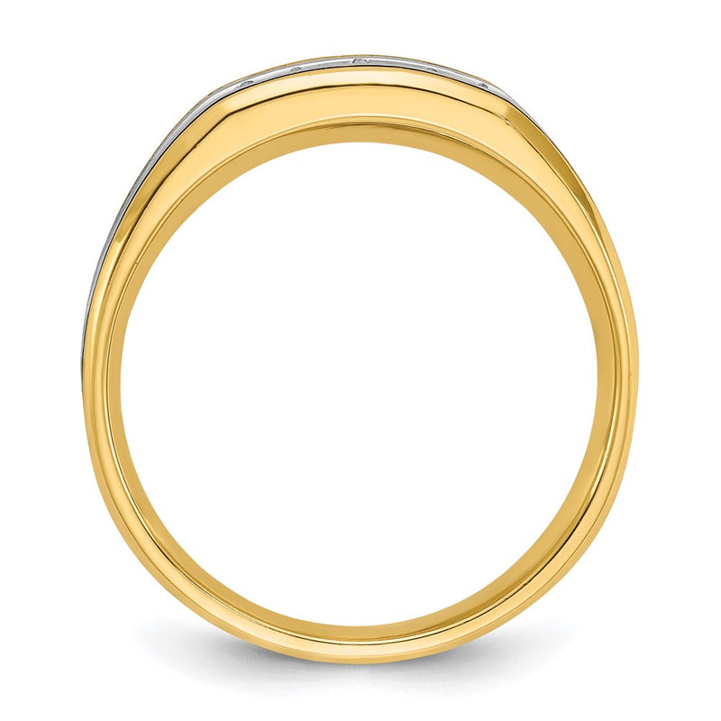 14k Two-tone Gold w/Black Rhodium Men's 1/4 carat Diamond Complete Ring