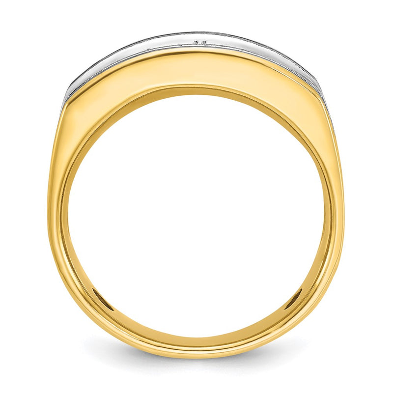 14k Two-tone Two Tone with Black Rhodium 1 Ct. Lab Grown Diamond VS/SI+ G+ Five Stone Men's Ring