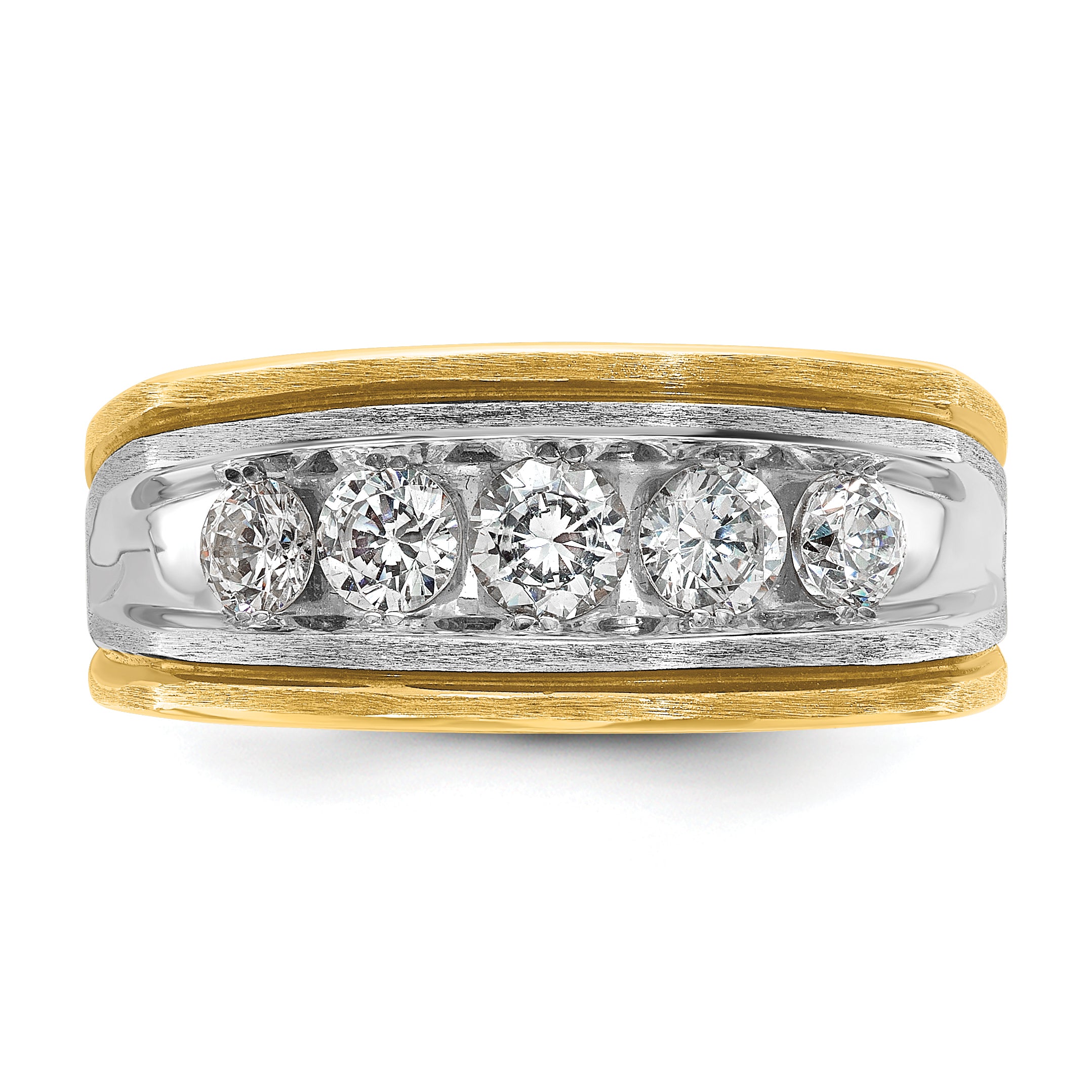 14k Two-tone Gold w/Black Rhodium Men's 1 carat Diamond Complete Ring