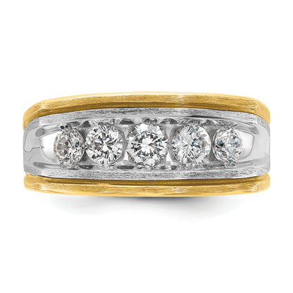 14k Two-tone Gold w/Black Rhodium Men's 1 carat Diamond Complete Ring