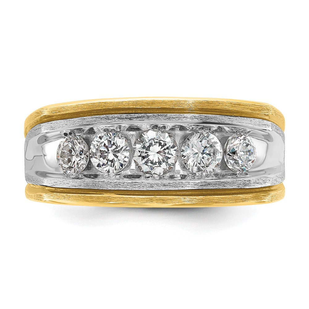 14k Two-tone Gold w/Black Rhodium Men's 1 carat Diamond Complete Ring