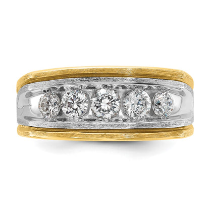 14k Two-tone Gold w/Black Rhodium Men's 1 carat Diamond Complete Ring