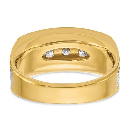 14k Two-tone Gold w/Black Rhodium Men's 1 carat Diamond Complete Ring