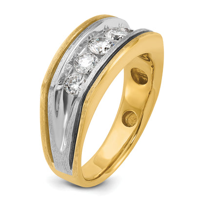 14k Two-tone Gold w/Black Rhodium Men's 1 carat Diamond Complete Ring