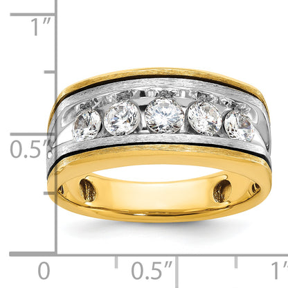 14k Two-tone Gold w/Black Rhodium Men's 1 carat Diamond Complete Ring