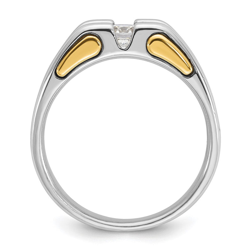 14k Two-tone Gold Men's 3/8 carat Diamond Complete Ring